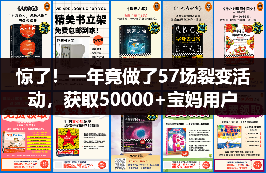 【案例拆解】惊了！一年竟做了57场裂变活动，获取50000+宝妈用户
